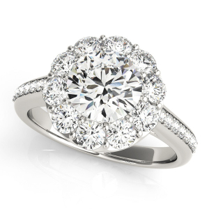 Kaloni Natural Round cut  Halo Engagement Diamond Ring