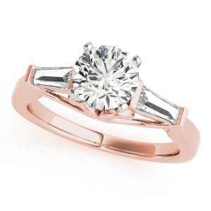 Yasmine Lab-Created Diamond Rose Gold 4 Prong Set Trilogy Engagement Ring