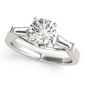 Yasmine Lab-Created Diamond Round cut 4 Prong Set  Trilogy Engagement Ring