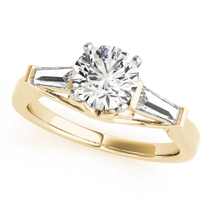 Yasmine Lab-Created Diamond Yellow Gold 4 Prong Set Trilogy Engagement Ring