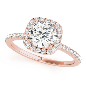 Debi Natural Rose Gold 4 Prong Side Stone Diamond Rings