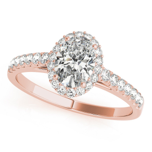 Kassidy Natural Rose Gold Halo Engagement Diamond Rings