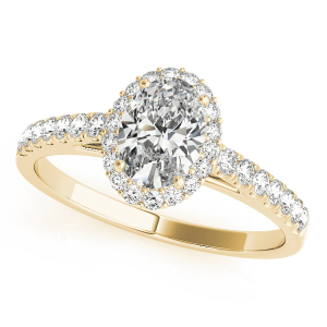 Kassidy Natural Yellow Gold Halo Engagement Diamond Rings