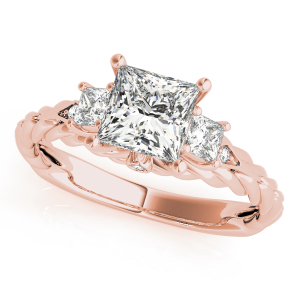 Wilma Lab-Created Diamond Rose Gold 4 Prong Set Trilogy Engagement Ring