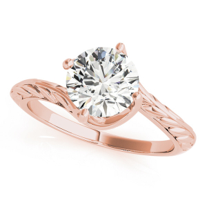 Madelynn Natural Rose Gold 4 Prong Solitaire Diamond Rings