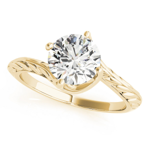 Madelynn Natural Yellow Gold 4 Prong Solitaire Diamond Rings