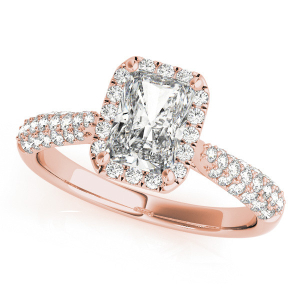 Juana Natural Rose Gold Halo Engagement Diamond Rings