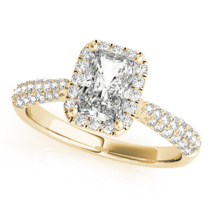 Juana Natural Yellow Gold Halo Engagement Diamond Rings