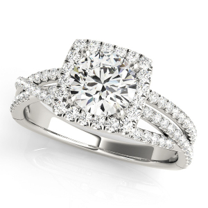 Lya Natural Round cut  Halo Diamond Ring