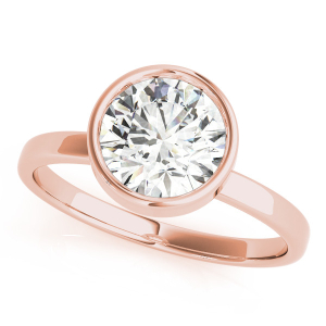 Meadow Lab-Created Rose Gold Bezel Classic Solitaire Engagement Diamond Ring