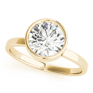 Meadow Lab-Created Yellow Gold Bezel Classic Solitaire Engagement Diamond Ring