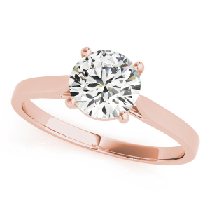 Maci Natural Rose Gold 4 Prong Solitaire Diamond Rings