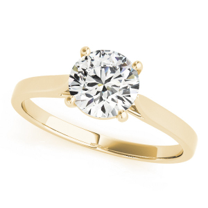 Maci Natural Yellow Gold 4 Prong Solitaire Diamond Rings