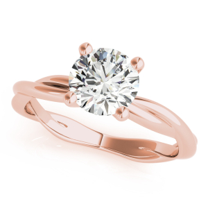 Macie Natural Rose Gold 4 Prong Classic Solitaire Diamond Rings