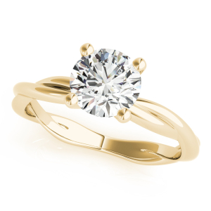 Macie Natural Yellow Gold 4 Prong Classic Solitaire Diamond Rings