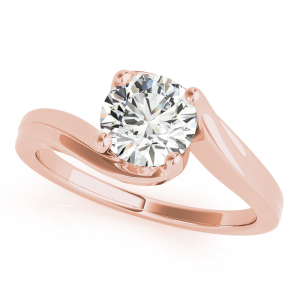 Madilynn Natural Rose Gold 4 Prong Classic Solitaire Diamond Rings