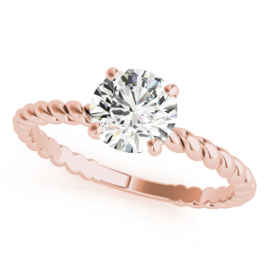 Mallory Natural Rose Gold 4 Prong Classic Solitaire Diamond Rings