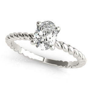 Natavia Natural Silver 4 Prong Diamond Solitaire Rings