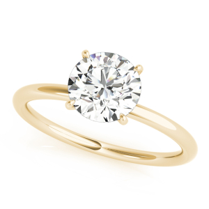 Lina Natural Yellow Gold Classic Solitaire Diamond Rings