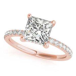 Kelsey Natural Rose Gold Halo Engagement Diamond Rings