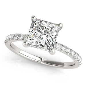 Kelsey Natural Princess cut Halo Engagement Diamond Rings