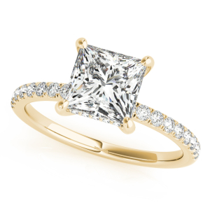 Kelsey Natural Yellow Gold Halo Engagement Diamond Rings