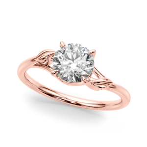 Michaela Natural Rose Gold 4 Prong Classic Solitaire Diamond Rings