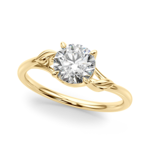 Michaela Natural Yellow Gold 4 Prong Classic Solitaire Diamond Rings