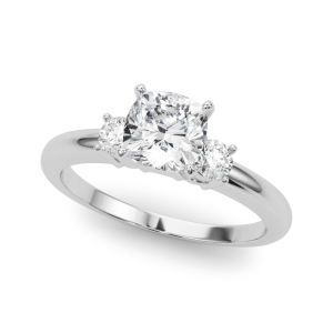 Yovanna Natural Diamond 4 Prong Set Trilogy Engagement Ring