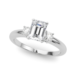 Yamini Natural Diamond 4 Prong Set Trilogy Engagement Ring