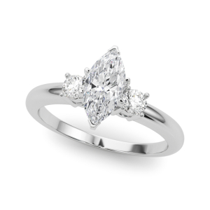 Yamika Natural Diamond 6 Prong Set Trilogy Engagement Ring