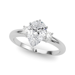 Yasma Natural Diamond 6 Prong Set Trilogy Engagement Ring