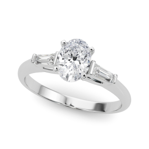 Yumiko Natural Diamond 4 Prong Set Trilogy Engagement Ring