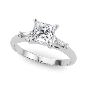 Yanna Natural Diamond 4 Prong Set Trilogy Engagement Ring