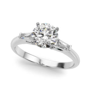 Yelina Natural Diamond 4 Prong Set Trilogy Engagement Ring