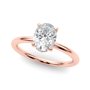 Janelle Lab-Created Rose Gold Halo Engagement Diamond Rings