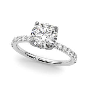 Yamani Natural Diamond 4 Prong Set Halo Engagement Ring