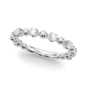 Felomina Lab-Created Silver Prong Set Everyday Diamond Ring