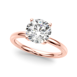 Yanay Natural Diamond Rose Gold 4 Prong Set Halo Engagement Ring