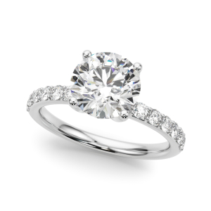 Yuriko Natural Diamond 4 Prong Set Halo Engagement Ring