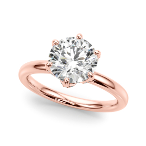 Yalanda Natural Diamond Rose Gold 4 Prong Set Halo Engagement Ring