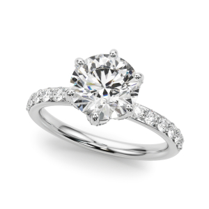 Yerin Natural Diamond 4 Prong Set Halo Engagement Ring