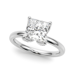 Yaroslava Natural Diamond 4 Prong Set Halo Engagement Ring