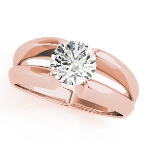 Megan Natural Rose Gold Tension Classic Solitaire Diamond Rings