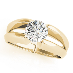 Megan Natural Yellow Gold Tension Classic Solitaire Diamond Rings