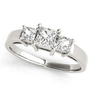 Yukiko Natural Diamond 4 Prong Set Trilogy Engagement Ring