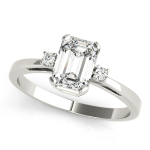 Vienne Natural Diamond 4 Prong Set Trilogy Engagement Ring