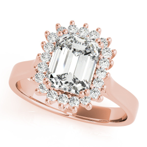 Liah Natural Rose Gold Halo Engagement Diamond Rings