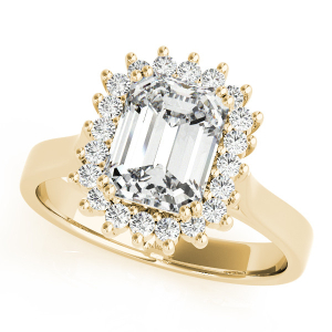 Liah Natural Yellow Gold Halo Engagement Diamond Rings