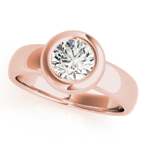 Macy Natural Rose Gold Bezel Solitaire Diamond Rings